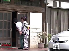 Maya Kawamura's Kimono Seduction and Throat Swallow